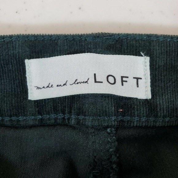 Ann Taylor Loft Women Corduroy Pants Size 30/10 Curvy Skinny Solid Green Stretch - Picture 3 of 7